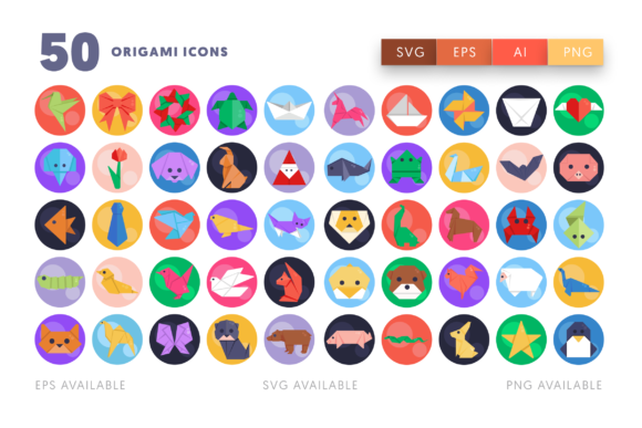 50 Origami Icons: A Versatile Set for Designers, Educators, and Creators