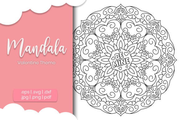 Be Mine Valentine Mandala Design