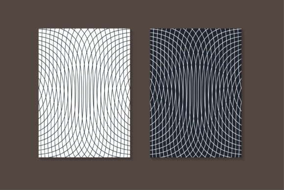 Blue Line Pattern Curve Cover Vertical Brochure Template