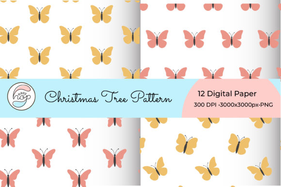 Butterfly Pattern Paper Clip Art Set: A Versatile Digital Resource for Creatives