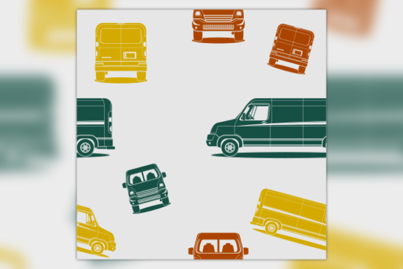 Cargo Delivery Van Seamless Pattern
