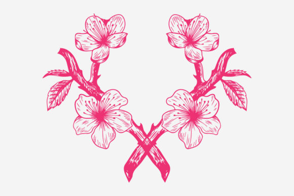 Cherry Blossom Line Art Floral Elements: A Versatile Design Resource