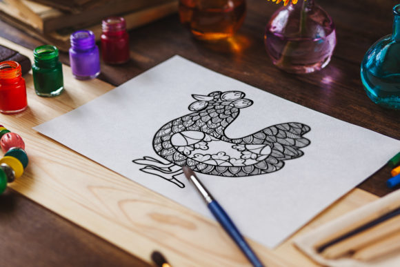 Chicken Mandala Coloring Pages for Creative Adults