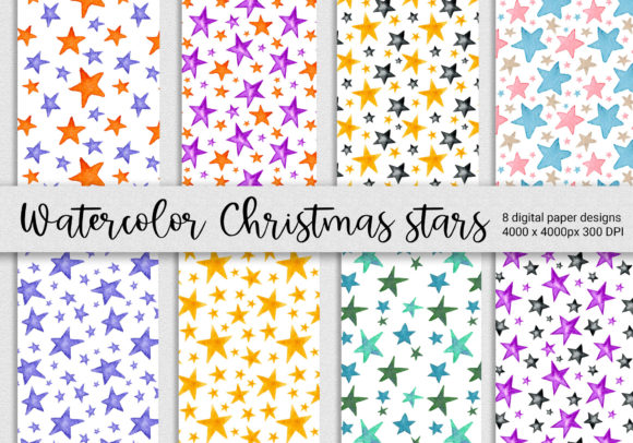 Christmas Stars Digital Papers: Pattern