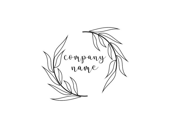 Circle Leaf Ornament Black Vector Logo