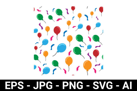 Colorful Baloon and Confetti Seamless: The Ultimate Design Element for Instant Joy