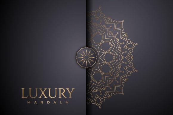 Elevate Your Creativity with the Luxurious Mandala Golden Pattern on a Dark Background