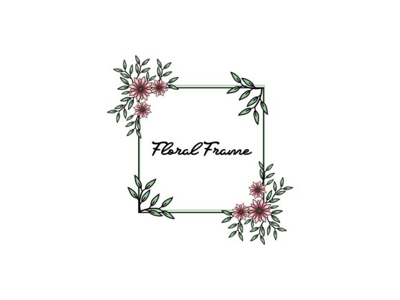 Floral Frame Square Flower Leaf Vector: Elevating Modern Design with Timeless Elegance