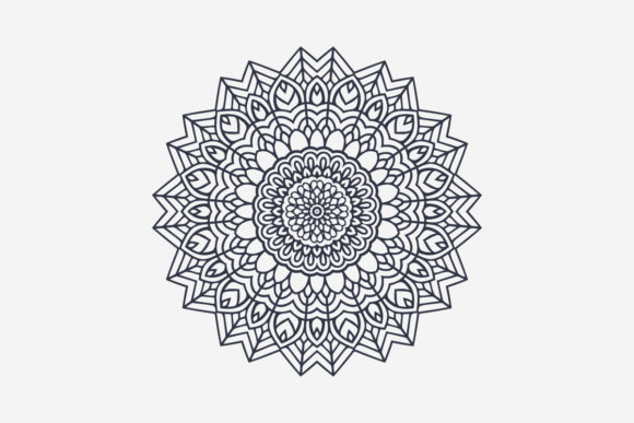 Mandala Vector Black and White Line Art