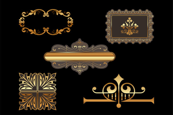 Ornament VIP Golden Badges Graphic and Luxurious Decorative Frames: A Guide to Elevating Visual Design
