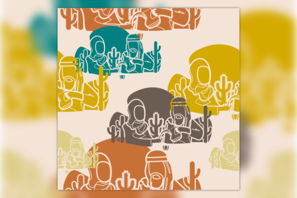 Pattern of Arab Pouring Coffee for Wife