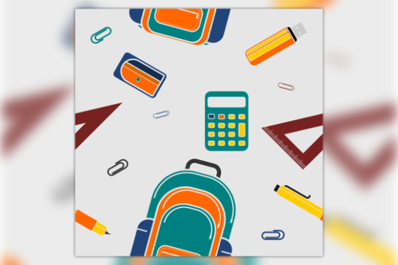 School Stuffs Seamless Pattern