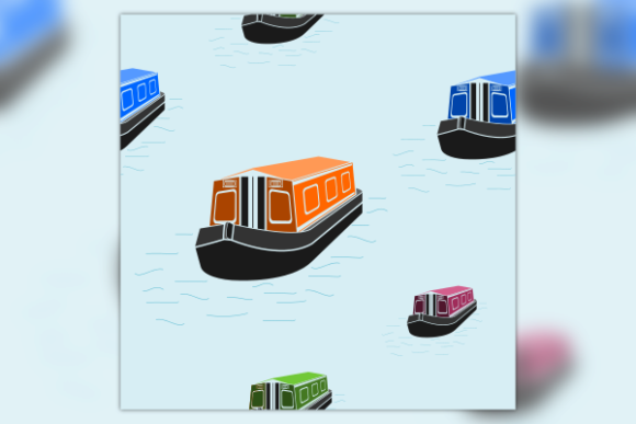 Top Front Side View Canal Boat Pattern