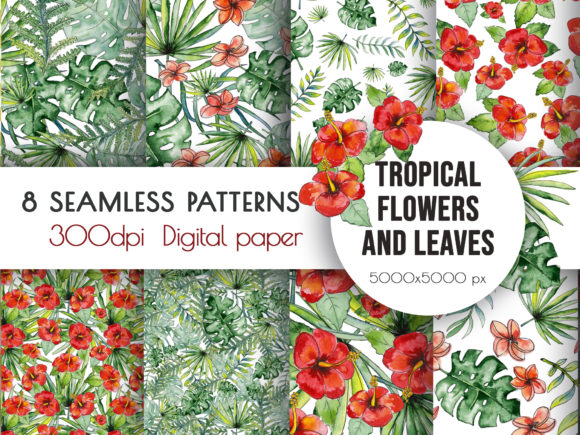Watercolor Tropical Seamless Pattern: A Versatile Digital Asset for Creative Projects